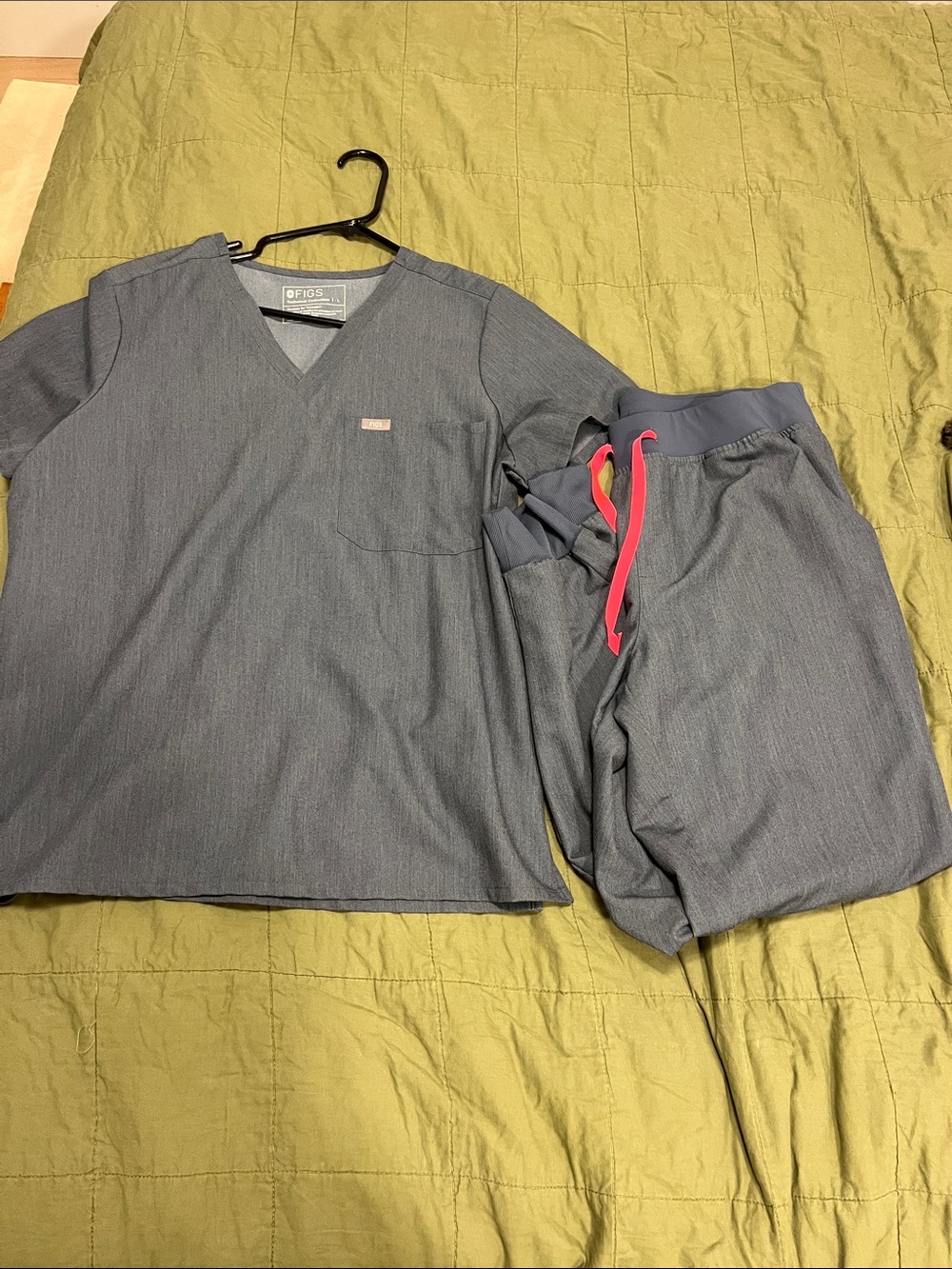 Figs Heather indigo Scrub Set, like new, size L